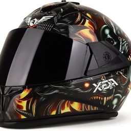 Fighter Devil HD Graphics with Anti UV PC Visor ABS Material Unisex (MM-1) Motorbike Helmet-image-45