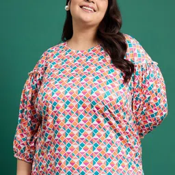 DressBerry Curve Print Top-image-15