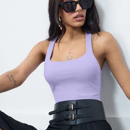 The Souled Store Women Square Neck Sleeveless Tank Top-picture-44