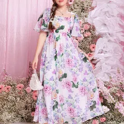 BAESD Floral Print Flared Sleeve Fit & Flare Maxi Dress-image-25