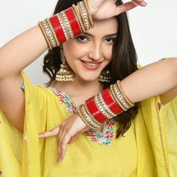 Chura king Set Of 56 Gold Plated Bangle-image-95