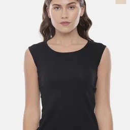 GOLDSTROMS Pack Of 2 Cotton Sleeveless Camisoles-SLP-9000-BLK-SKN-image-23