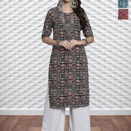 HERE&NOW Selection Of 3 Printed Straight Kurtas-image-98