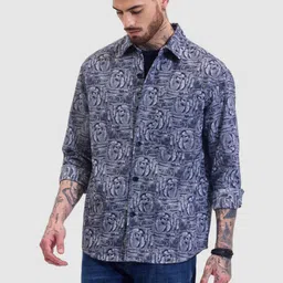 Snitch Men Relaxed Boxy Opaque Printed Casual Shirt-image-67
