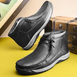The Roadster Lifestyle Co. Men Leather Round Toe Lace-Ups Sneakers-picture-48