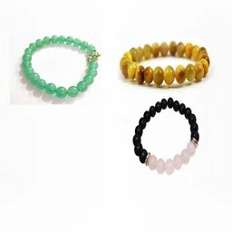 Divine souvenirs Unisex Set Of 3 Artificial Beaded Elasticated Bracelets-43