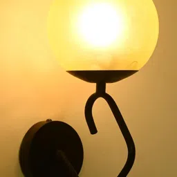 SOMIL Yellow Glass Cylinder Shaped Wall Lamp-9