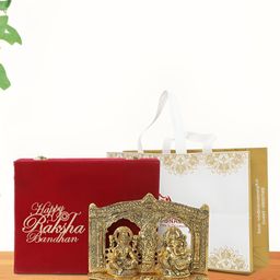 INTERNATIONAL GIFT Gold-Toned Laxmi Ganesh Religious Idol Showpiece-image-19