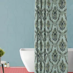 ArtzFolio Green & Blue Paisley Printed Waterproof Shower Curtains-image-32