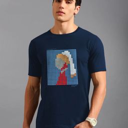 BLUE ARC Graphic Printed Round Neck T-shirt-image-76