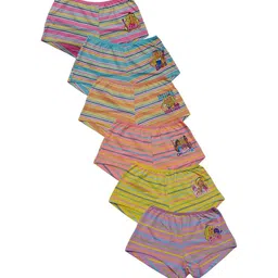 Red Rose Girls Pack Of 6 Striped Mid-Rise Cotton Boy Shorts Briefs BABY-134-picture-19