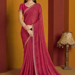 Anouk Rustic Ethnic Motifs Pure Chiffon Saree-43