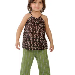 Tiny Bunnies Girls Printed Pure Cotton Top With Trousers-picture-43