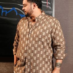 Instafab Plus Size Checked Comfort Cotton Casual Shirt-picture-46