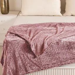 HOMEMONDE Pink Geometric Fleece AC Room Single Bed Blanket-image-66