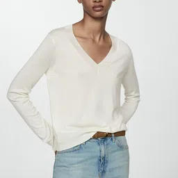 MANGO Knitted V-Neck Pullover-picture-33