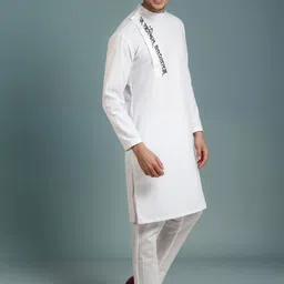 DEVOILER Men Ethnic Motifs Printed Thread Work Kurta image 4