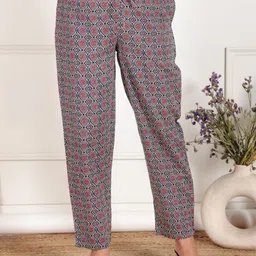 Aramya Ajrakh Printed Straight-Fit Soft Cotton Mid-Rise Trousers-image-42