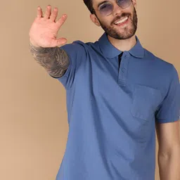 V-Mart Men Solid Polo Collar T-shirt-image-87