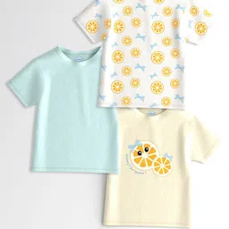 Nauti Nati Girls Pack of 3 Graphic Printed Cotton Antimicrobial T-shirts-picture-13