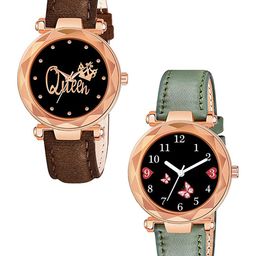 CSAMON Women Printed Dial & Straps Analogue Watch GR379RG BFly BRO Vel GRE L-image-50