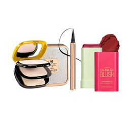 Adbeni Set Of 3 Compact Powder - 20 g Eyeliner - 1.6 ml On The Go Blusher - 19 g-39