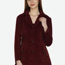 HAUTEMODA Women Single Breasted Notched Lapel Collar Overcoat-picture-13