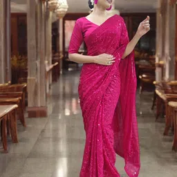 Mitera Embellished Sequinned Saree-11