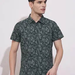 Being Human Men Classic Slim Fit Spread Collar Floral Printed Cotton Casual Shirt-image-18