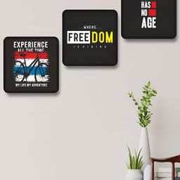 Myntra Elegant Homes Black & Blue 3 Pieces Motivational Quotes Printed Wooden Wall Art-image-88