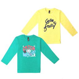 BAESD Girls 2 Printed Pure Cotton Applique T-shirt-image-79
