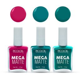 INCOLOR Set Of 3 Mega Matte Nail Paint - 17 ml Each - 20 - 32 - 11-41