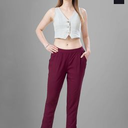 T19 Women Relaxed Straight Fit Trousers-picture-10