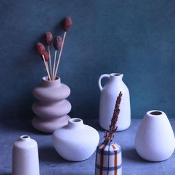 WEAVING HOMES White 6 Pieces Ceramic Mystic Charm Vases-picture-1