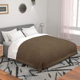 Kuber Industries Coffee Brown & White Mild Winter 300 GSM Double Bed Comforter-image-11