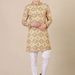 Stuffie Land Geometric Printed Pure Cotton Kurta with Pyjama-image-95