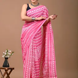 Lovwear Pink Pure Cotton Sarees-picture-17