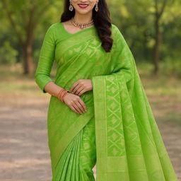 Moda Rapido Women Woven Design Pure Cotton Saree-picture-20