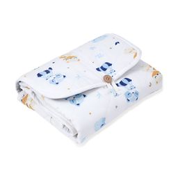 TIDY SLEEP Kids White & Blue Water Resistant Foldable On The Go Mat-25
