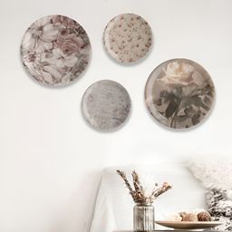 nestroots Grey 5 Pieces Printed Ceramic Wall Decor-20