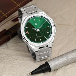 CRESTELLO Men Dial & Stainless Steel Bracelet Style Straps Analogue Watch CR-GR043-GRN-CH-17