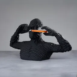 SMOKEY COCKTAIL Black Building Block Resin Figurine Showpiece-image-97