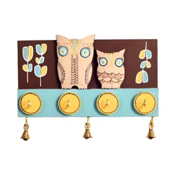 AAKRITI ART CREATIONS Brown & Blue Julu Key Hanger With Mask Motifs & Beautiful Art Work-image-34