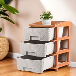 Myntra Elegant Homes White Set of 3 Pcs Regular Multipurpose Drawer Oragnisers-55