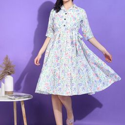 HIVA TRENDZ Floral Print Ruffled Fit & Flare Dress-image-61