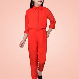 Billion Girls Shirt Collar Basic Jumpsuit-image-50