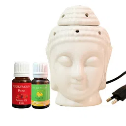 Pookiemoon Buddha Shaped With Lemon and Rose Oils Aroma Oil Diffuser - 10ml Each-8