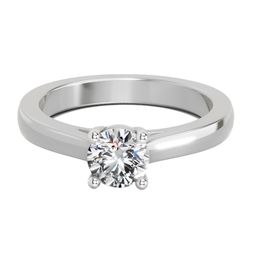 Sparkles Round Solitaire Ring IGI Certified 14K White Gold ( Size 8 )-image-25