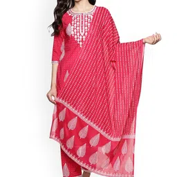 RAJMANDIRFABRICS Women Floral Printed Regular Thread Work Kurta-picture-52