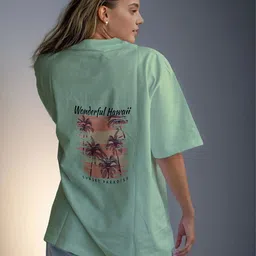 CORSICA Graphic Printed Drop-Shoulder Sleeves Cotton Oversized T-shirt-image-97
